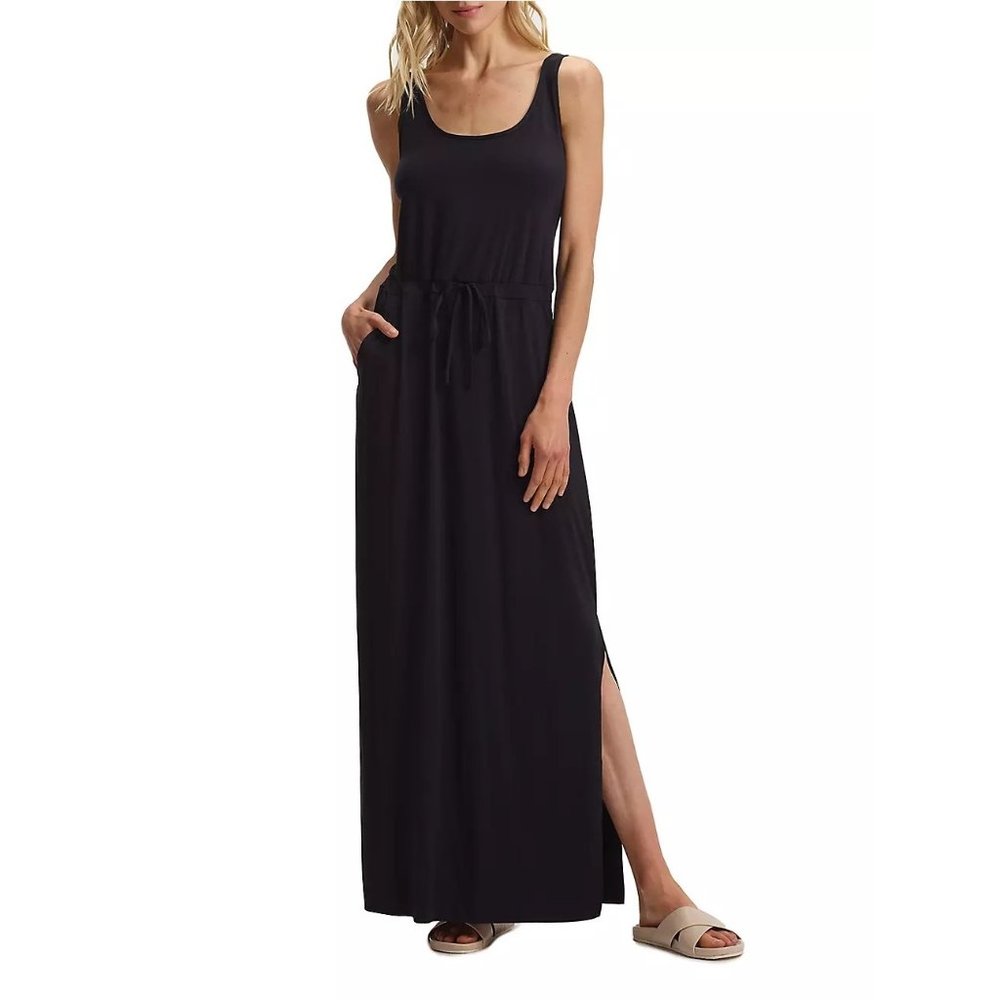 COMMANDO Butter Sleeveless Drawstring Maxi Dress in Black - NWT